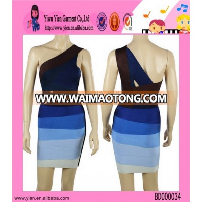 2015 custom high quality new arrived bandage dress one shoulder sexy ladies bandage dress factory selling